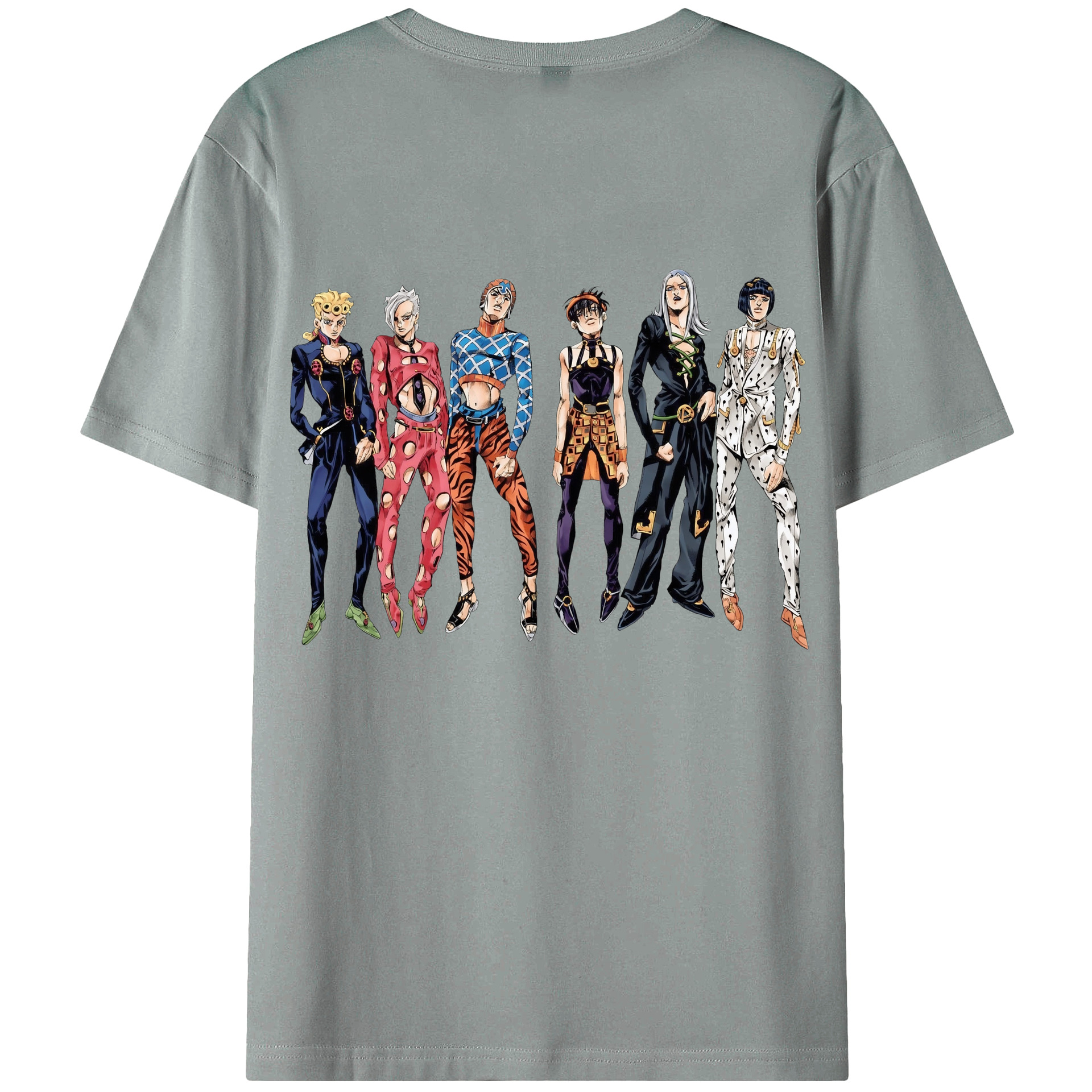 （画像用） ジョジョの奇妙な冒険 JoJo's Bizarre Adventure 綿100％ メンズ半袖Tシャツ（バックプリント） 通気性